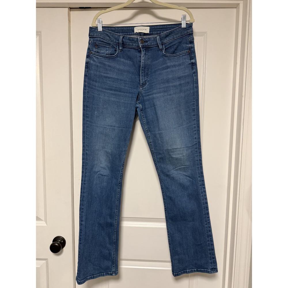 Lafayette 148 New York, Womens straight‎ leg jeans, medium wash, size 12 (31)